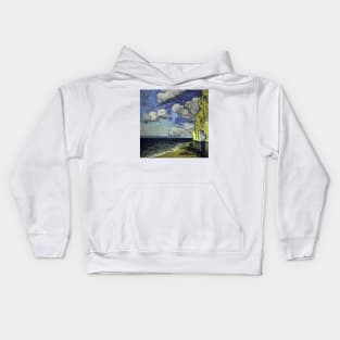 Cliffs of Etretat painting, Vincent van Gogh style, Oil on Canvas Kids Hoodie